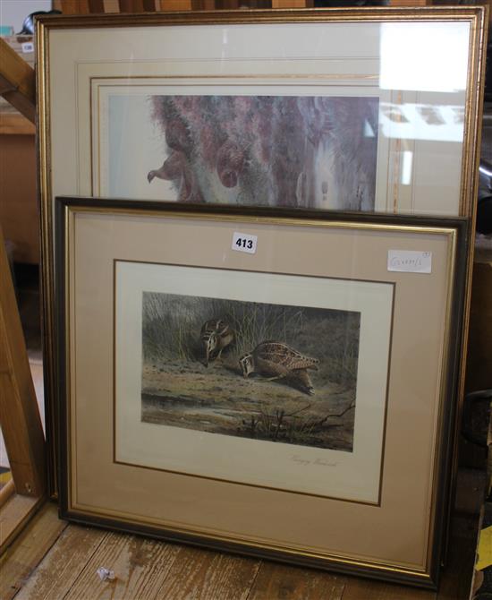 5 coloured prints after Thorburn of pheasants & partridges, etc